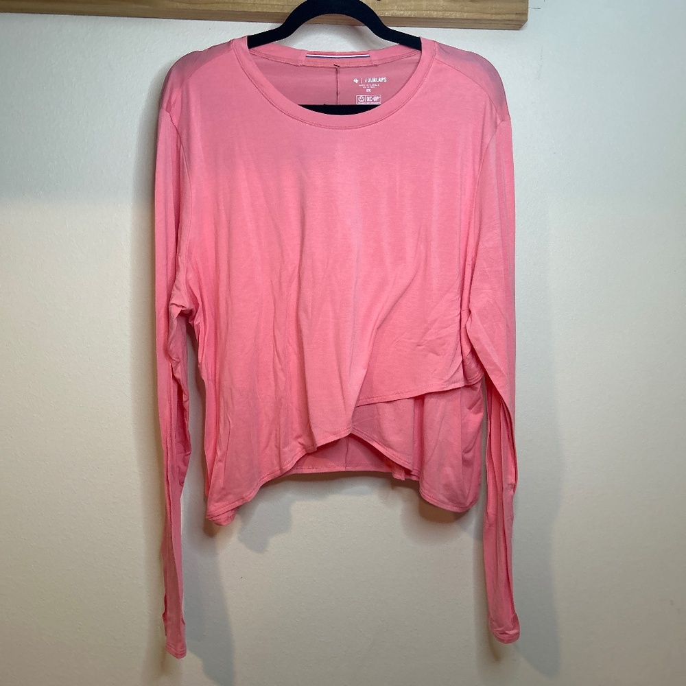 NWT FOURLAPS STRAWBERRY LS RECHARGE TEE